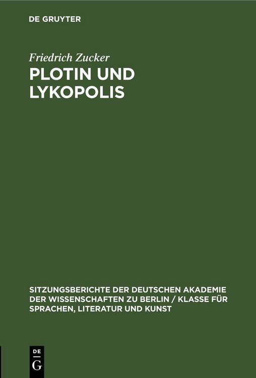 Produktbild: Plotin und Lykopolis