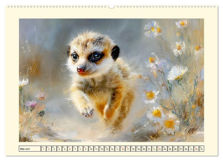 Produktbild: Erdm&auml;nnchen. Kleine Helden der Savanne (hochwertiger Premium Wandkalender 2027 DIN A2 quer), Kunstdruck in Hochglanz
