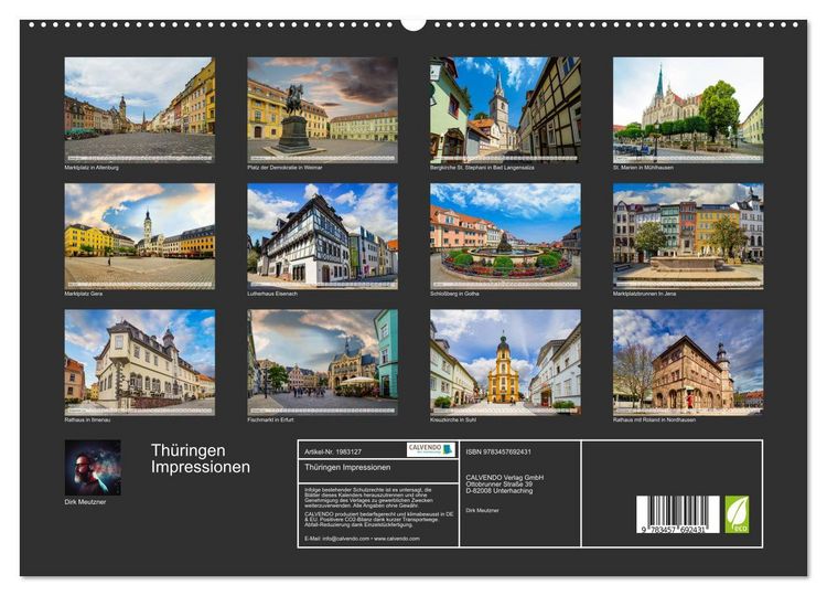 Produktbild: Th&uuml;ringen Impressionen (hochwertiger Premium Wandkalender 2026 DIN A2 quer), Kunstdruck in Hochglanz