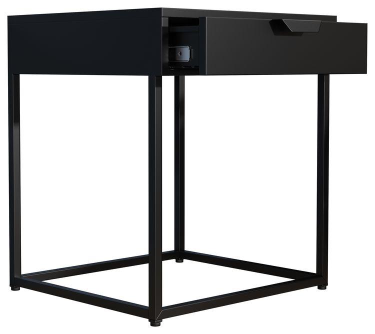 Produktbild: Metall Nachttisch Beistelltisch Schublade Flokas S