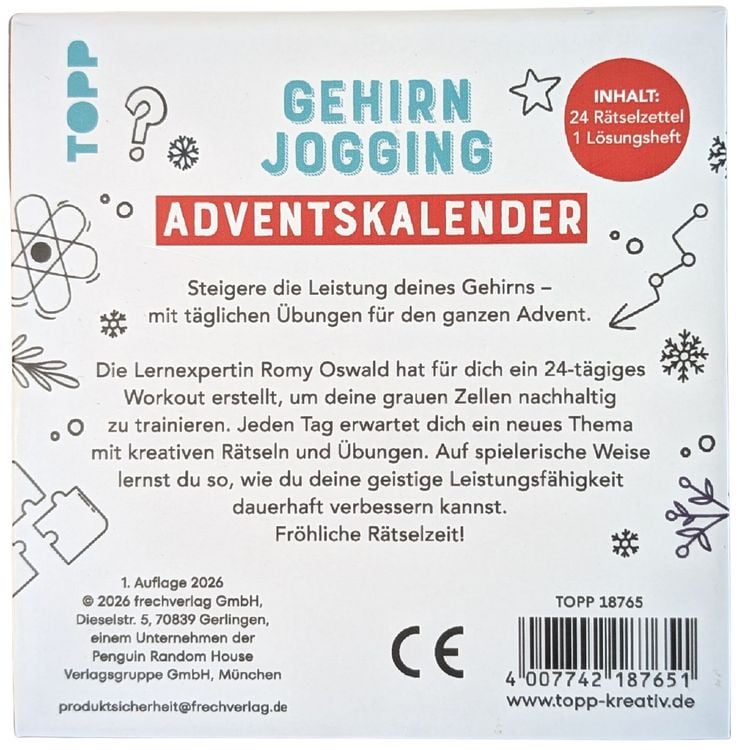 Produktbild: Gehirnjogging &ndash; Adventskalender