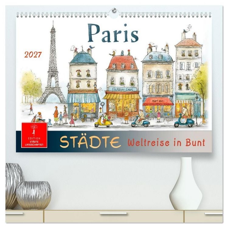 Produktbild: St&auml;dte - Weltreise in Bunt (hochwertiger Premium Wandkalender 2027 DIN A2 quer), Kunstdruck in Hochglanz