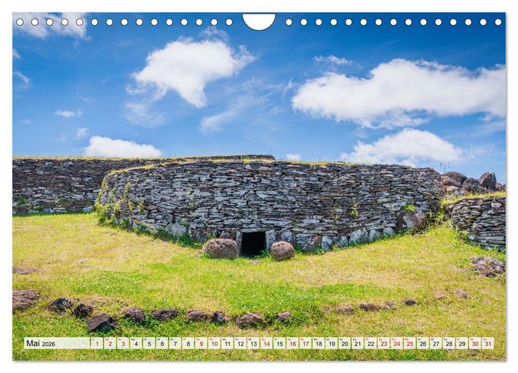 Produktbild: Die Osterinsel &ndash; Mythen, Moai und wilde Sch&ouml;nheit (Wandkalender 2026 DIN A4 quer), CALVENDO Monatskalender