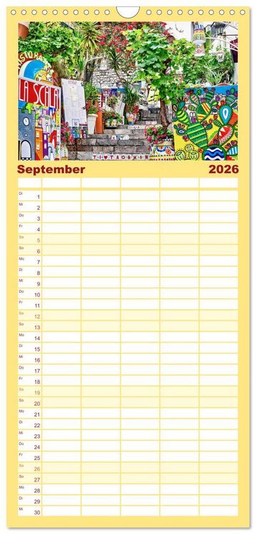 Produktbild: Familienplaner 2026 - Taormina - Juwel Siziliens mit antikem Charme mit 5 Spalten (Wandkalender, 21 x 45 cm) CALVENDO
