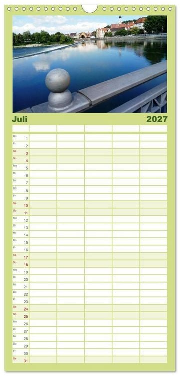 Produktbild: Familienplaner 2027 - Hier f&uuml;hle ich mich zuhause - Landsberg am Lech und Ammersee mit 5 Spalten (Wandkalender, 21 x 45 cm) CALVENDO