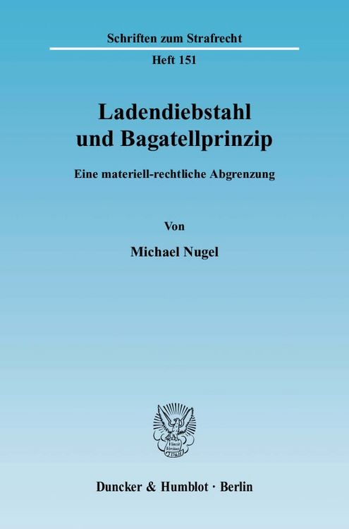 Produktbild: Ladendiebstahl und Bagatellprinzip.