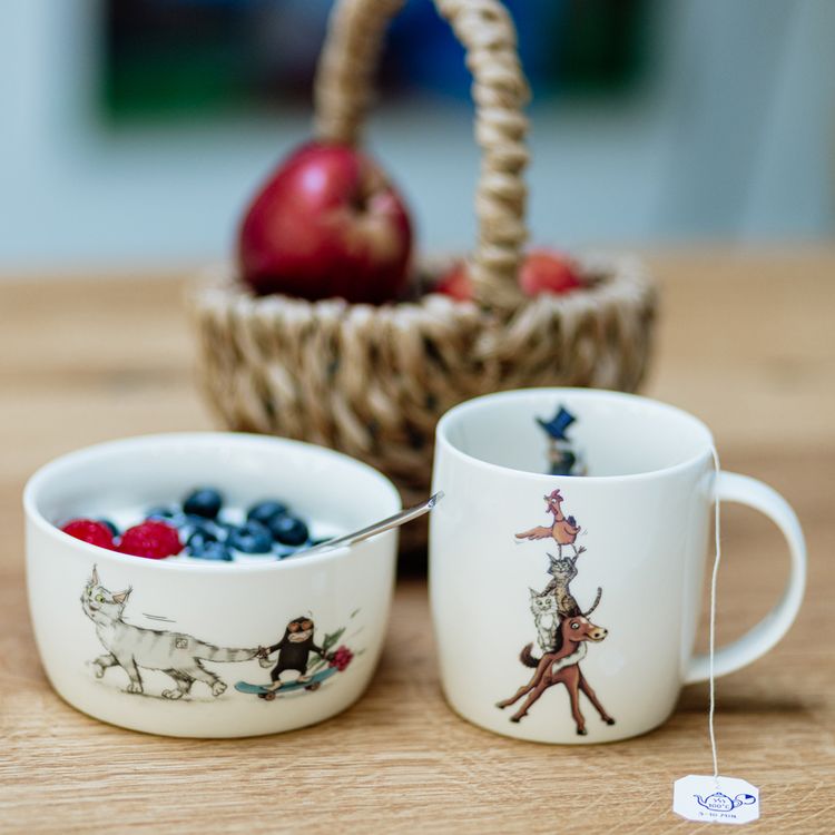 Produktbild: Porzellanbecher &ldquo;Farmtier-Party
