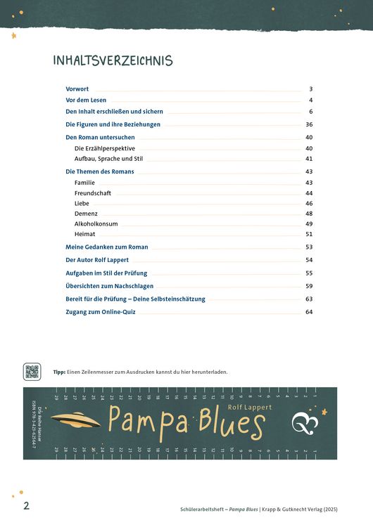 Produktbild: Pampa Blues &ndash; Rolf Lappert &ndash; Sch&uuml;lerarbeitsheft