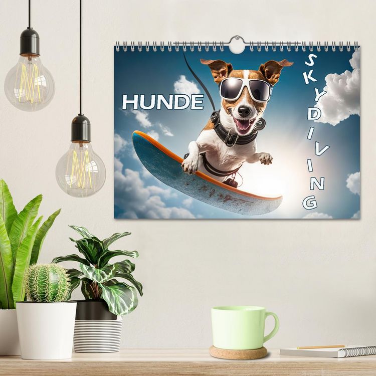 Produktbild: Hunde Skydiving (Wandkalender 2026 DIN A4 quer), CALVENDO Monatskalender