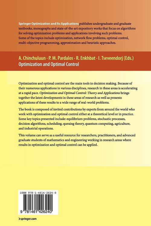 Produktbild: Optimization and Optimal Control