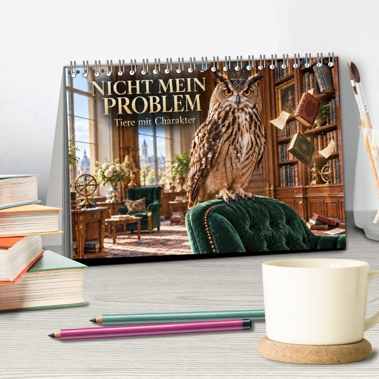 Produktbild: NICHT MEIN PROBLEM - Tiere mit Charakter (Tischkalender 2027 DIN A5 quer), CALVENDO Monatskalender