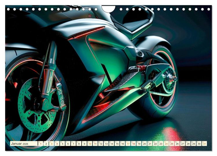 Produktbild: Blickpunkt Motorrad Sch&ouml;nheit im Design (Wandkalender 2026 DIN A4 quer), CALVENDO Monatskalender