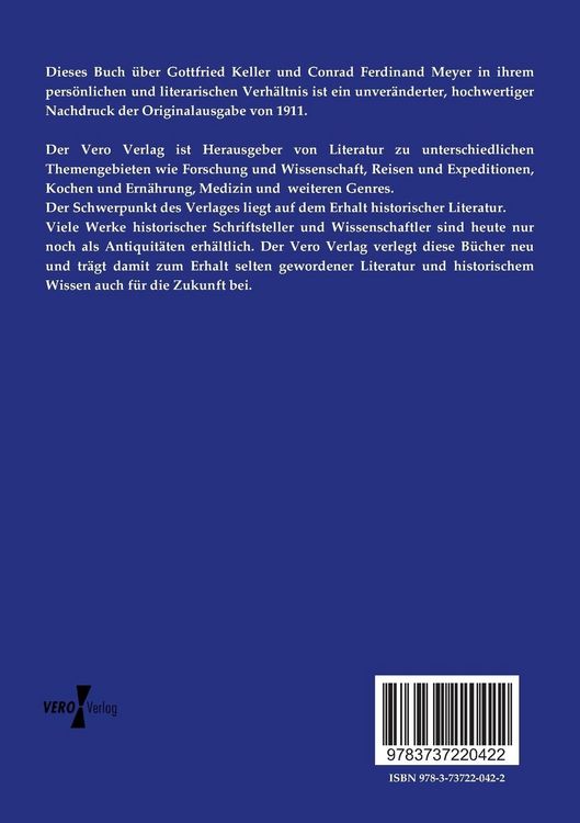 Produktbild: Gottfried Keller und Conrad Ferdinand Meyer