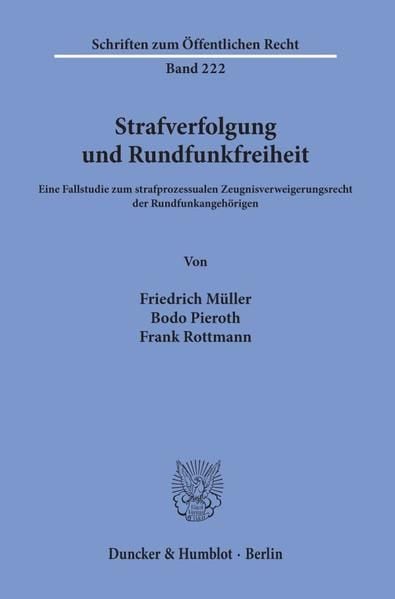 Produktbild: Strafverfolgung und Rundfunkfreiheit.