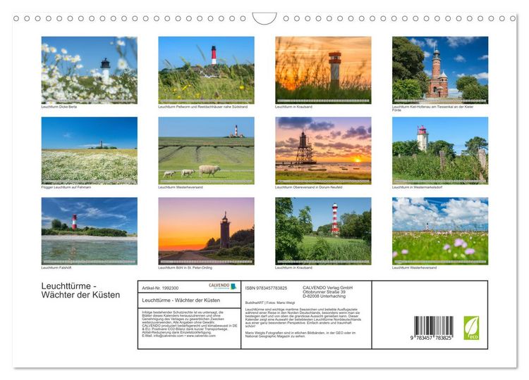 Produktbild: Leuchtt&uuml;rme - W&auml;chter der K&uuml;sten (Wandkalender 2026 DIN A3 quer), CALVENDO Monatskalender