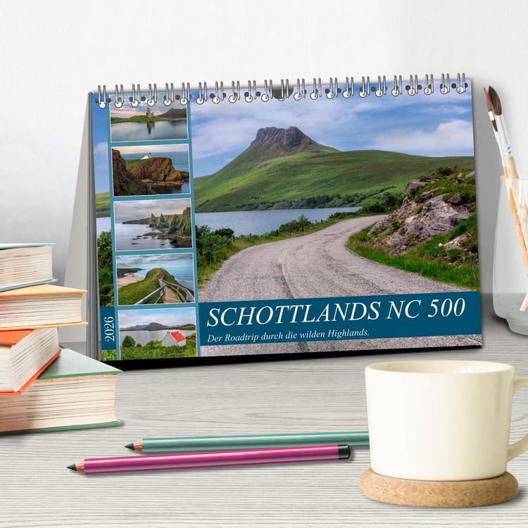 Produktbild: Schottlands NC 500, der Roadtrip durch die wilden Highlands. (Tischkalender 2026 DIN A5 quer), CALVENDO Monatskalender
