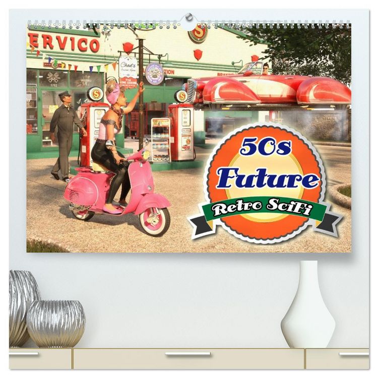 Produktbild: 50s Future - Retro SciFi (hochwertiger Premium Wandkalender 2026 DIN A2 quer), Kunstdruck in Hochglanz