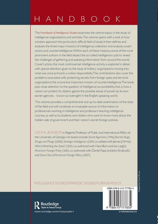 Produktbild: Handbook of Intelligence Studies