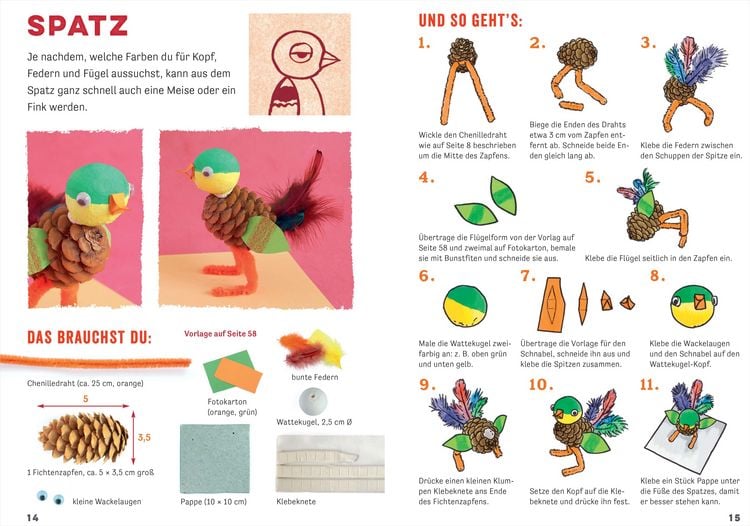 Produktbild: Lustige Zapfenfiguren f&uuml;r kleine K&uuml;nstler. Das Bastelbuch mit 24 Figuren aus Baumzapfen und anderen Naturmaterialien. F&uuml;r Kinder ab 5 Jahren