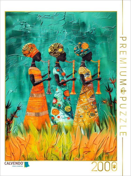 Produktbild: CALVENDO Puzzle Farbenfrohe afrikanische Damen spielen Musik | 2000 Teile Lege-Gr&ouml;&szlig;e 90x67cm Foto-Puzzle f&uuml;r gl&uuml;ckliche Stunden