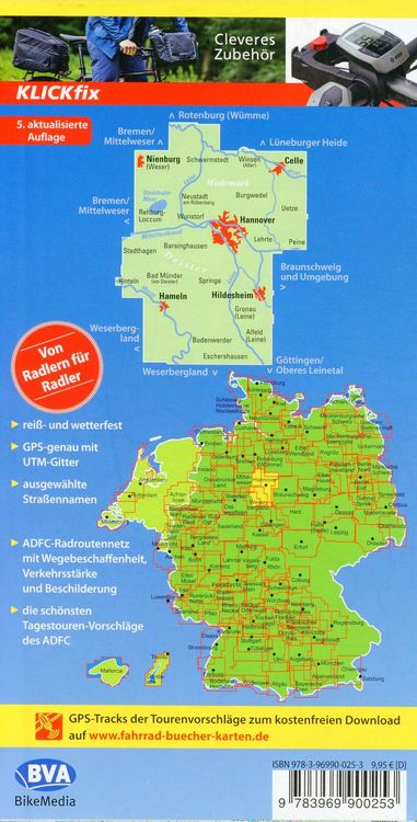 Produktbild: ADFC-Regionalkarte Hannover und Umgebung, 1:75.000, mit Tage