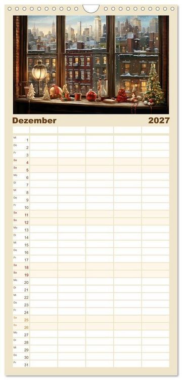 Produktbild: Familienplaner 2027 - Aus dem Fenster geblickt mit 5 Spalten (Wandkalender, 21 x 45 cm) CALVENDO