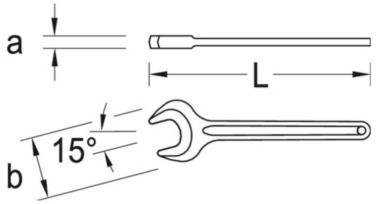 Produktbild: Einmaulschl&uuml;ssel 894 SW 46mm L.380mm stahlgrau m.Aufh&auml;ngeloch GEDORE