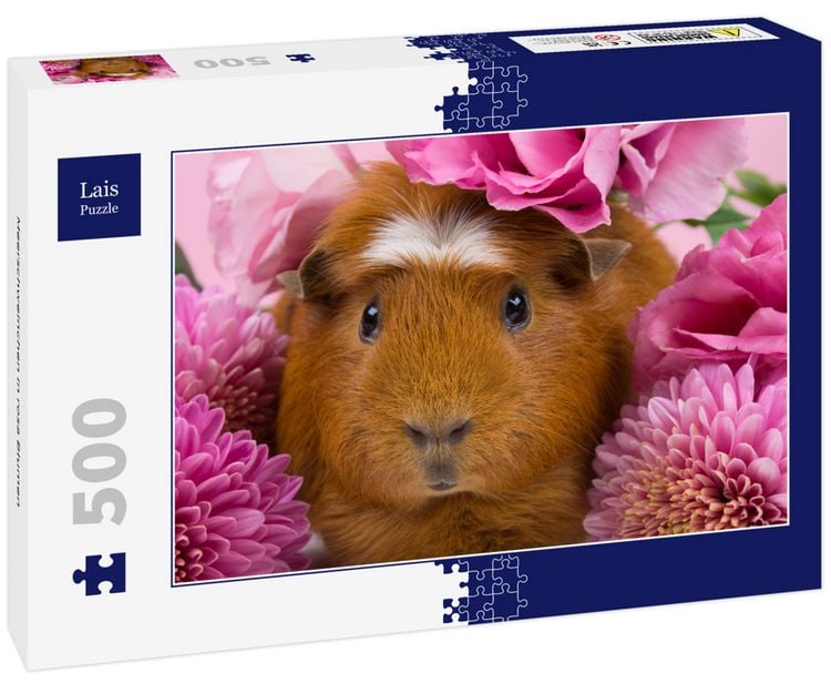 Produktbild: Lais Puzzle Meerschweinchen in rosa Blumen 500 Teile