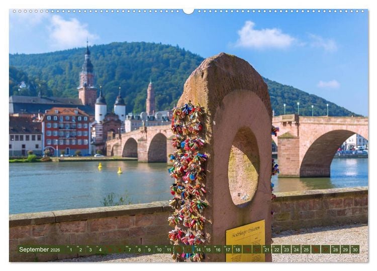 Produktbild: Heidelberger Neckarzauber (hochwertiger Premium Wandkalender 2026 DIN A2 quer), Kunstdruck in Hochglanz
