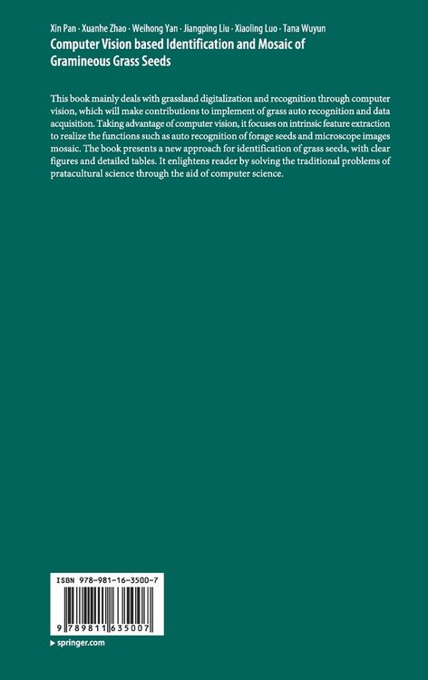 Produktbild: Computer Vision based Identification and Mosaic of Gramineous Grass Seeds