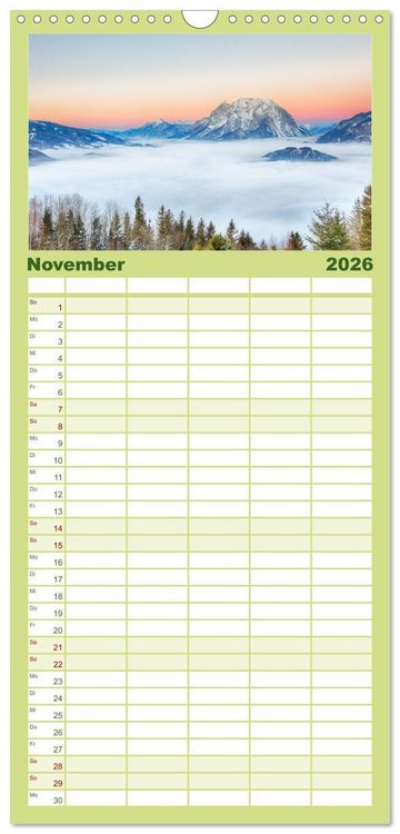 Produktbild: Familienplaner 2026 - Wundersch&ouml;nes &Ouml;sterreich mit 5 Spalten (Wandkalender, 21 x 45 cm) CALVENDO