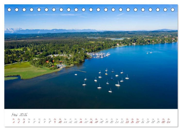 Produktbild: Das F&uuml;nf-Seen-Land Oberbayern (Tischkalender 2026 DIN A5 quer), CALVENDO Monatskalender