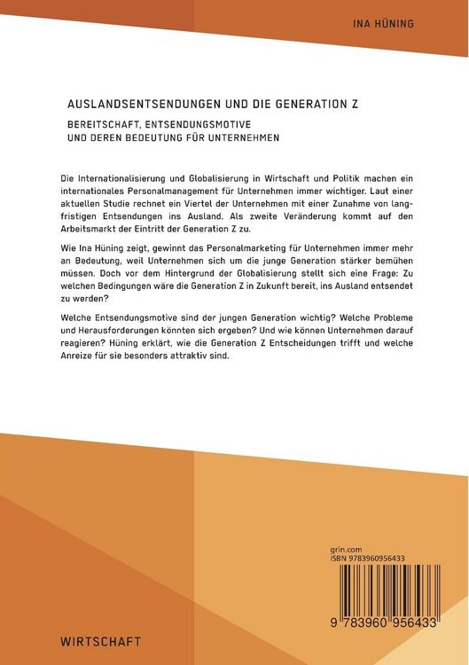 Produktbild: Auslandsentsendungen und die Generation Z. Bereitschaft, Entsendungsmotive und deren Bedeutung f&uuml;r Unternehmen