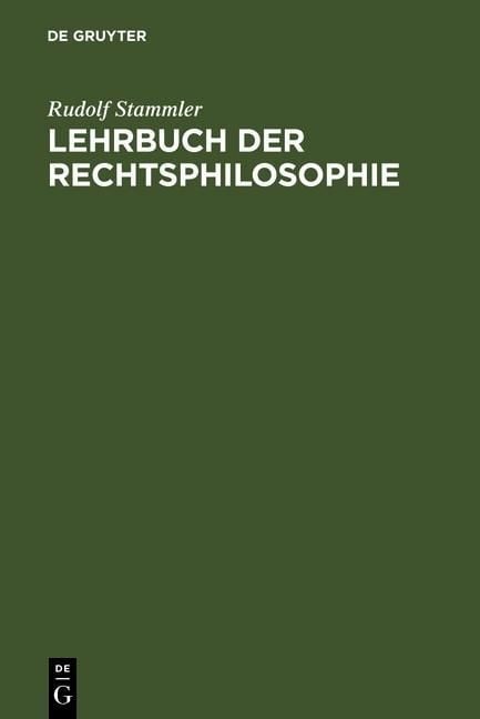 Produktbild: Lehrbuch der Rechtsphilosophie
