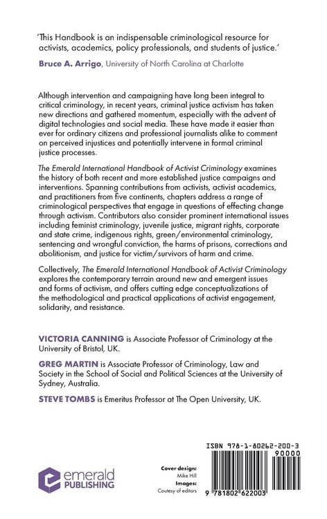 Produktbild: The Emerald International Handbook of Activist Criminology