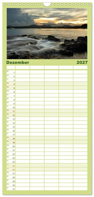 Produktbild: Familienplaner 2027 - Mauritius mit 5 Spalten (Wandkalender, 21 x 45 cm) CALVENDO