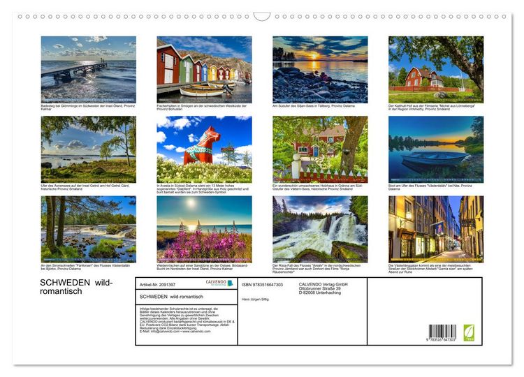 Produktbild: SCHWEDEN wild-romantisch (Wandkalender 2026 DIN A2 quer), CALVENDO Monatskalender