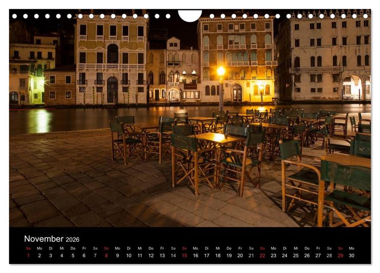 Produktbild: Venedig bei Nacht (Wandkalender 2026 DIN A4 quer), CALVENDO Monatskalender