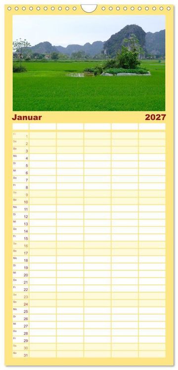 Produktbild: Familienplaner 2027 - Vietnams verborgenes Paradies mit 5 Spalten (Wandkalender, 21 x 45 cm) CALVENDO