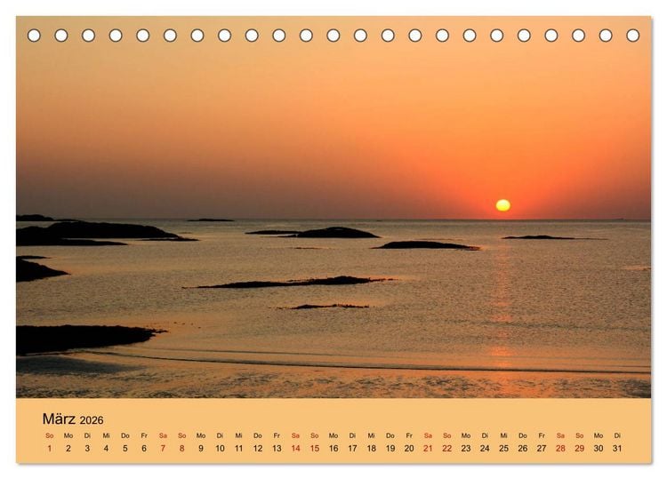 Produktbild: Lichtstimmungen des Nordens (Tischkalender 2026 DIN A5 quer), CALVENDO Monatskalender