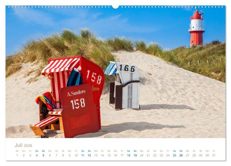Produktbild: Meine Insel Borkum (hochwertiger Premium Wandkalender 2026 DIN A2 quer), Kunstdruck in Hochglanz