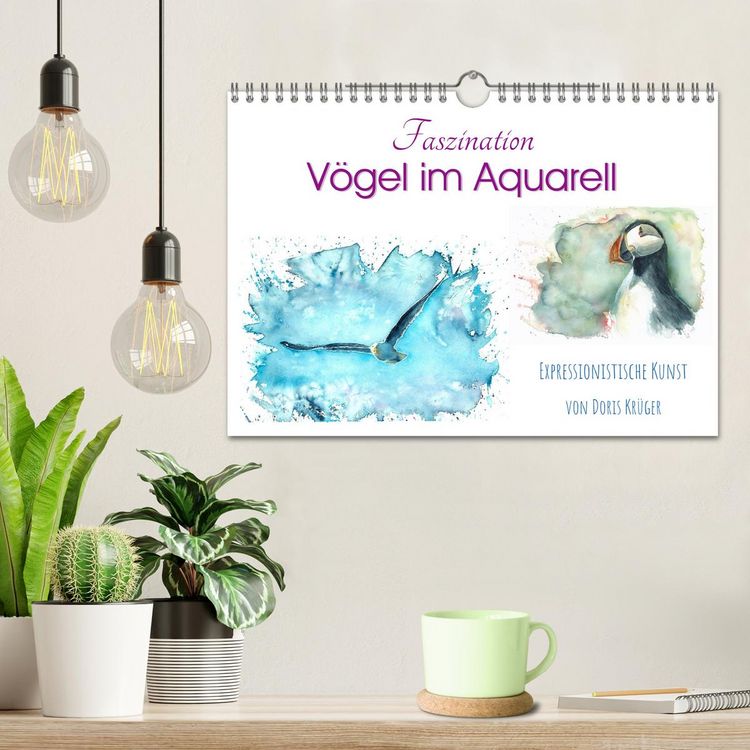 Produktbild: Faszination V&ouml;gel im Aquarell - Expressionistische Kunst von Doris Kr&uuml;ger (Wandkalender 2026 DIN A4 quer), CALVENDO Monatskalender