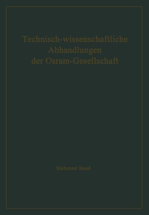 Produktbild: Technisch-wissenschaftliche Abhandlungen der Osram-Gesellschaft