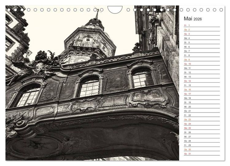 Produktbild: Dresden Schwarz-Wei&szlig; (Wandkalender 2026 DIN A4 quer), CALVENDO Monatskalender
