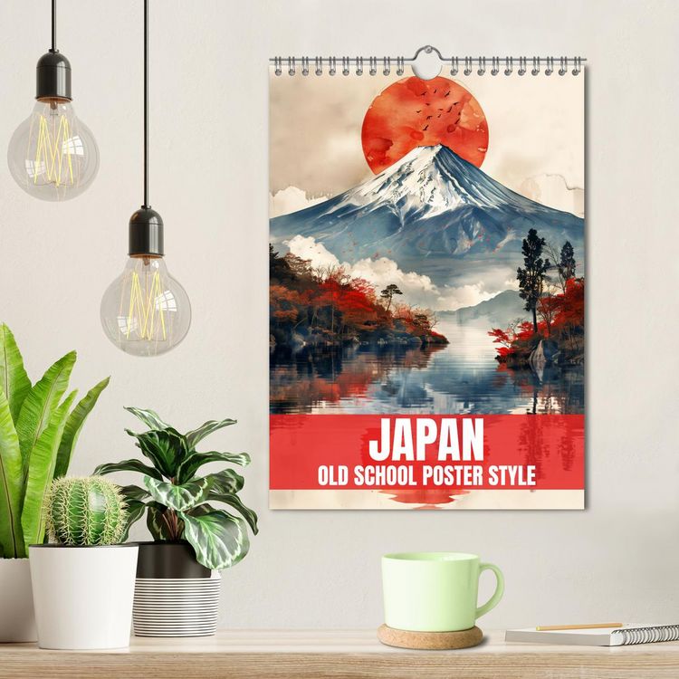 Produktbild: Japan - Old School Poster Style (Wandkalender 2026 DIN A4 hoch), CALVENDO Monatskalender