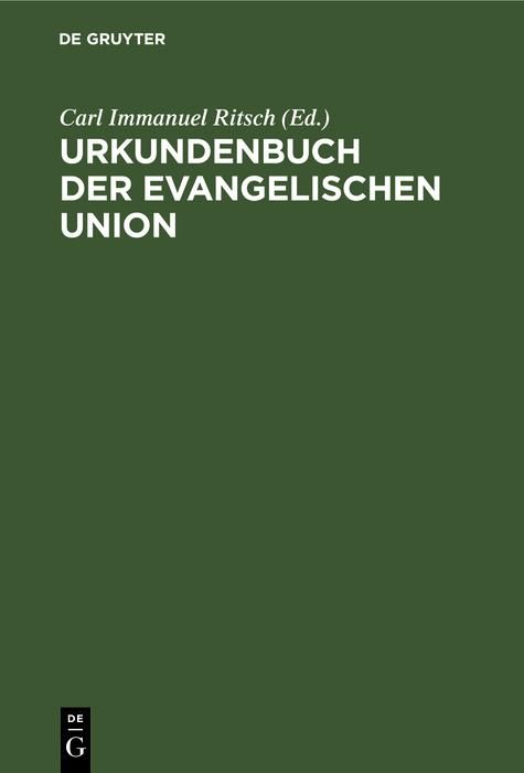 Produktbild: Urkundenbuch der Evangelischen Union