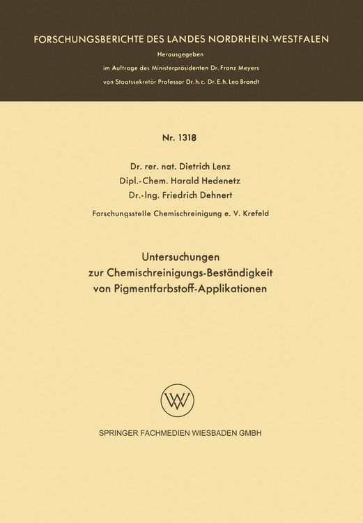 Produktbild: Untersuchungen zur Chemischreinigungs-Best&auml;ndigkeit von Pigmentfarbstoff-Applikationen