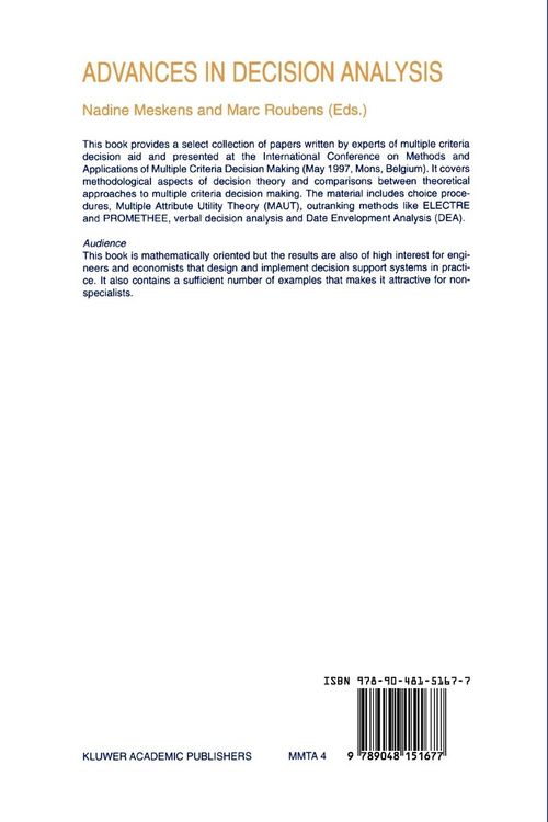 Produktbild: Advances in Decision Analysis