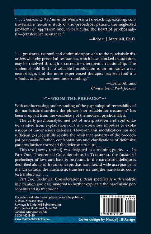 Produktbild: Treatment of the Narcissistic Neuroses
