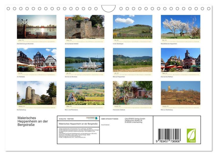 Produktbild: Malerisches Heppenheim an der Bergstra&szlig;e (Wandkalender 2026 DIN A4 quer), CALVENDO Monatskalender